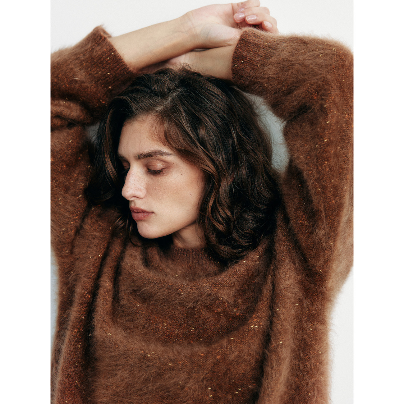 100%山羊绒贵气感拉毛宽松毛衣