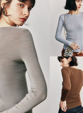 【无缝一体】德国扬子纱 OTW18针60/2支精纺羊毛圆领针织衫上衣女