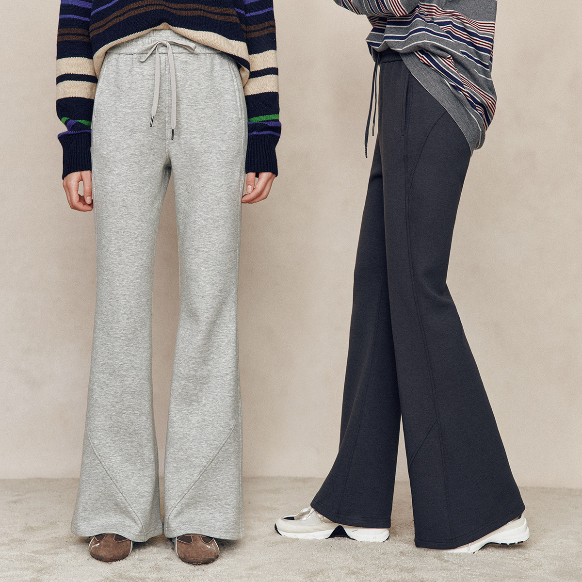 【天花板】心机比例 果冻绒 空气棉高腰立裁微喇休闲针织保暖裤,女装/女士精品,卫裤,淘宝优惠券,粉丝福利购,淘宝优惠卷