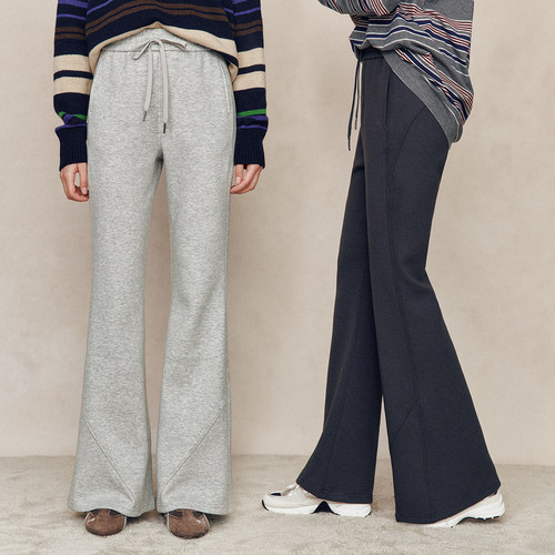 【天花板】心机比例 果冻绒 空气棉高腰立裁微喇休闲针织保暖裤