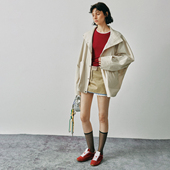 宽松蝙蝠袖 现货 通勤高领连肩袖 松弛显瘦 风衣外套女 剪裁精妙