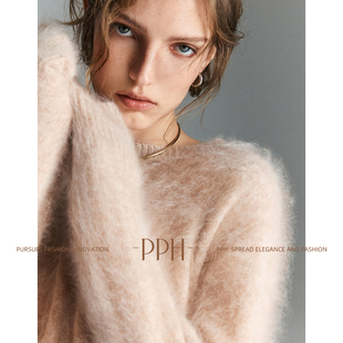 抗起球 重磅240G 1OO%拉毛羊绒秋冬套头毛衣女 镇店限定色