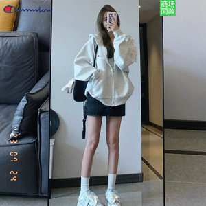 加绒连帽卫衣女秋冬oversize连帽薄款外套韩版潮宽松慵懒开衫上衣