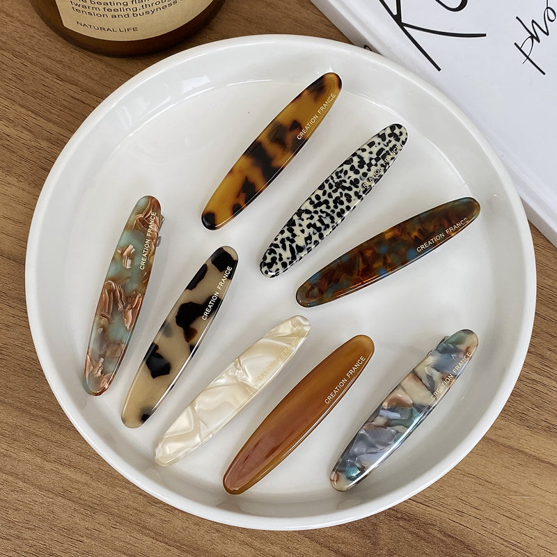 发夹边夹侧边ins风韩系一字刘海夹法式简约无痕鸭嘴夹豹纹高级感