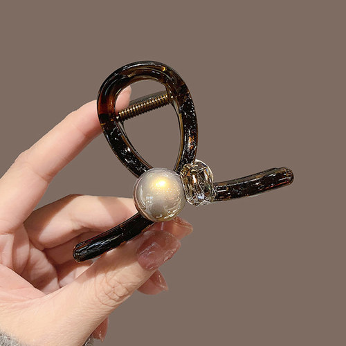 网红气质中号抓夹女新款高级感发量少发夹后脑勺鲨鱼夹半扎发盘发