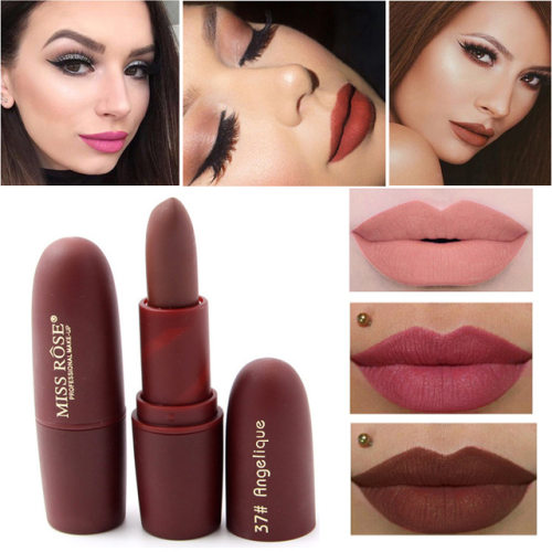 2025砖红色姨妈枣红哑光雾面口红 Matte Velvet Lipstick