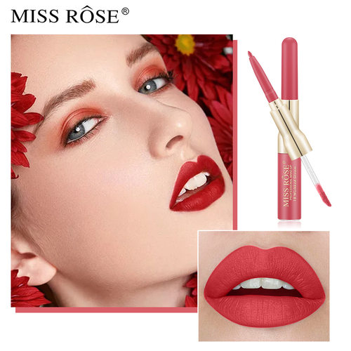 2025双头唇彩唇膏唇釉唇油持久不沾杯 2 in 1 Matte Lipstick L