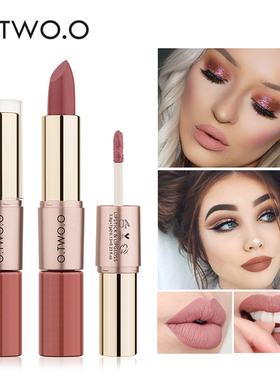 2025Matte Lipstick LipGloss欧美哑光雾面口红双头两用唇彩姨
