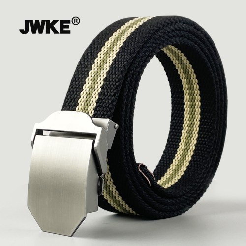 JWKE男士休闲帆布合金扣腰带