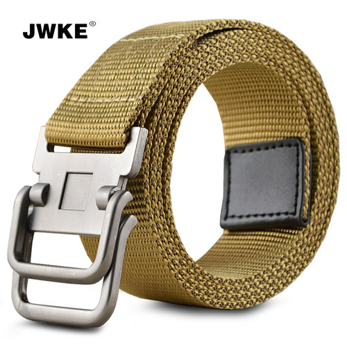 jwke双环扣休闲风胖子帆布腰带