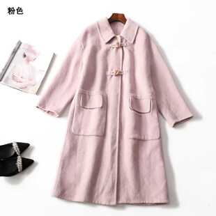 413306 冬长袖加长款双面呢大衣2026新春外贸剪标尾货南油女装品