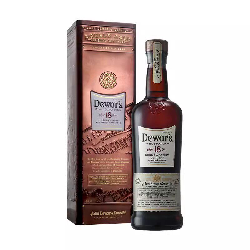 Dewar's帝王威士忌洋酒18年调配苏格兰威士忌酒英国原装进口无盒