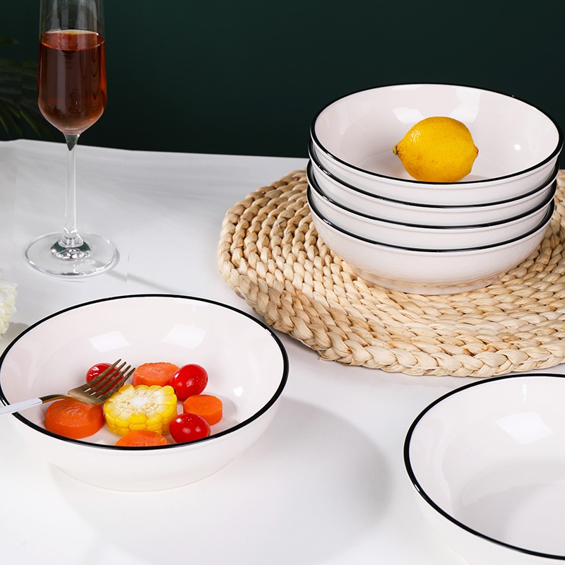 深盘陶瓷圆形利比盘7.5英寸菜盘