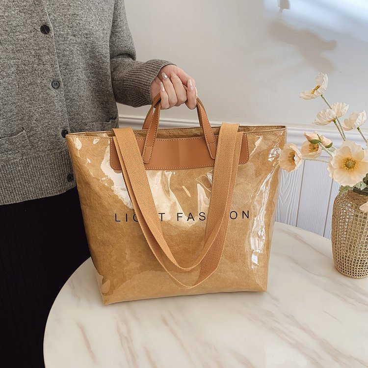 杜邦纸防水复古文艺单肩包手提袋通勤百搭学生牛皮纸袋定制logo