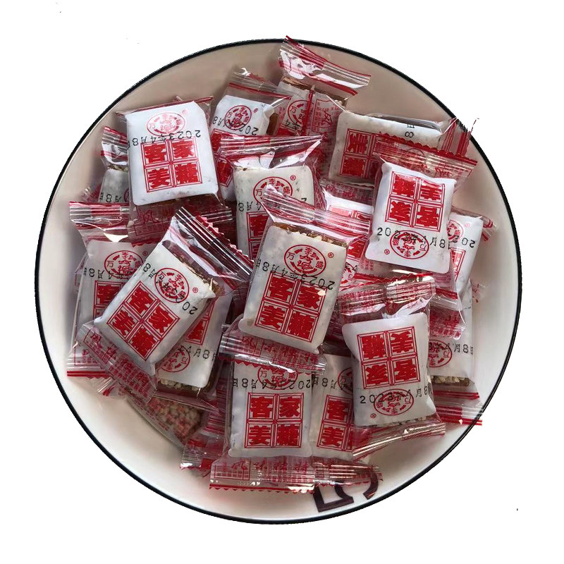 梅州李万盛客家特产花生芝麻姜糖手工黄金可口包装甜辣姜汁软糖