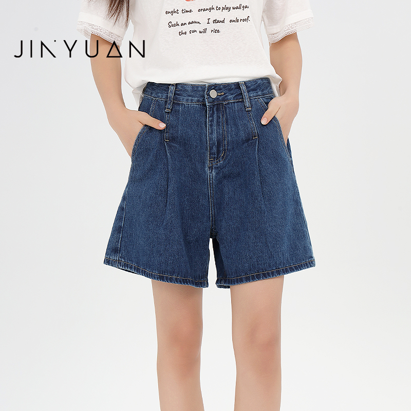 金苑复古宽松牛仔短裤女2025夏季新款高腰宽松小个子C252136