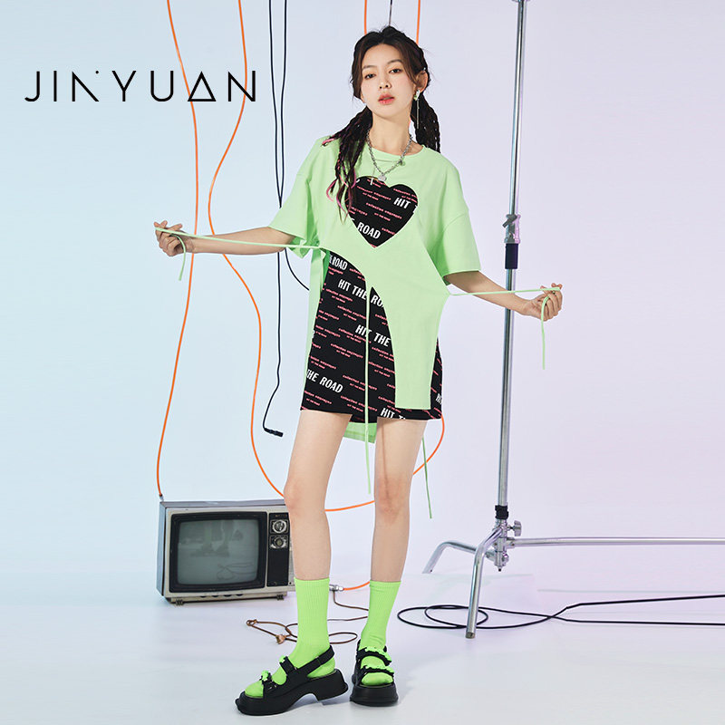 金苑套装连衣裙女夏季新款潮流个性T恤字母印花吊带裙G222130,女装/女士精品,连衣裙,淘宝优惠券,粉丝福利购,淘宝优惠卷