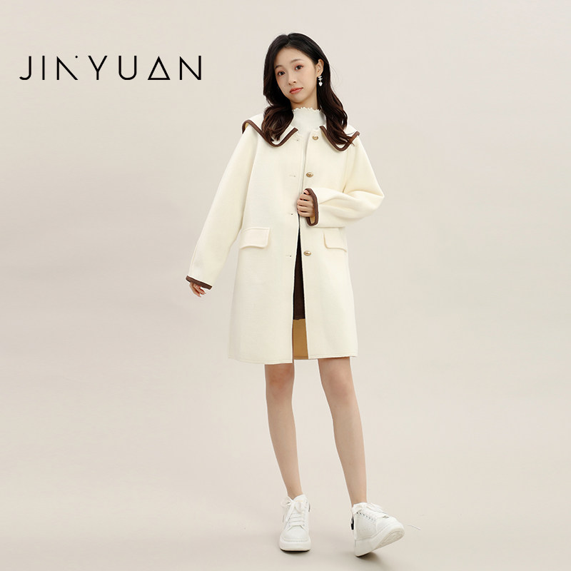 金苑中长款毛呢外套女