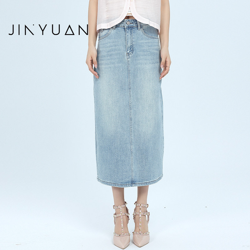 金苑牛仔裙高腰a字半身裙