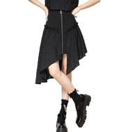 金苑不规则拼接下摆半身裙