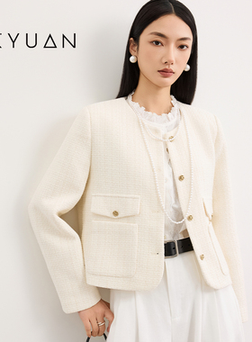 金苑短外套羊毛小香风2026年春季新款韩版百搭D261101