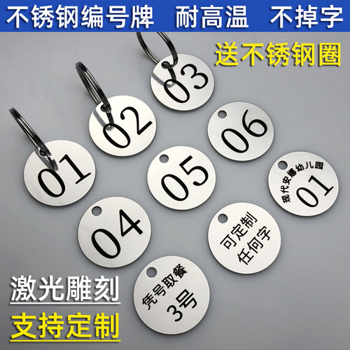 可刻任何文字不锈钢号码标识牌