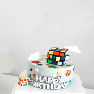 创意魔方生日蛋糕装饰摆件儿童男孩宝贝网红情景蛋糕装扮用品插件
