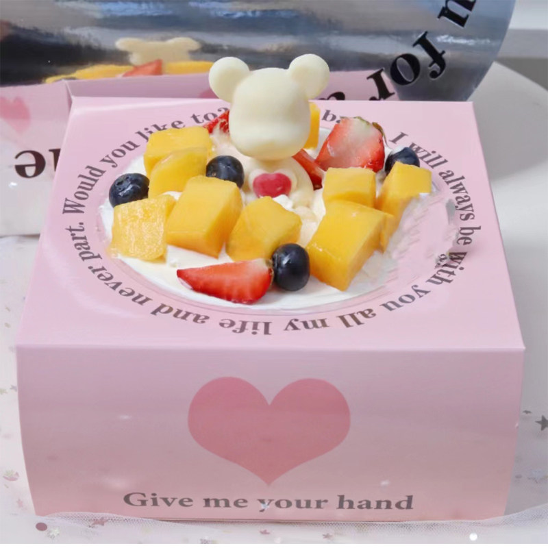 告白发光气球小熊唯美浪漫烘焙蛋糕装饰爱心可爱粉熊摆件网红插件