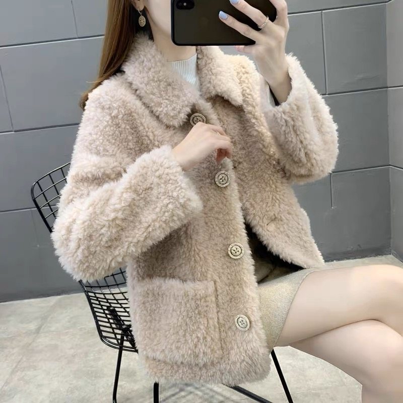 2023新款秋冬女士外套羊羔毛皮草