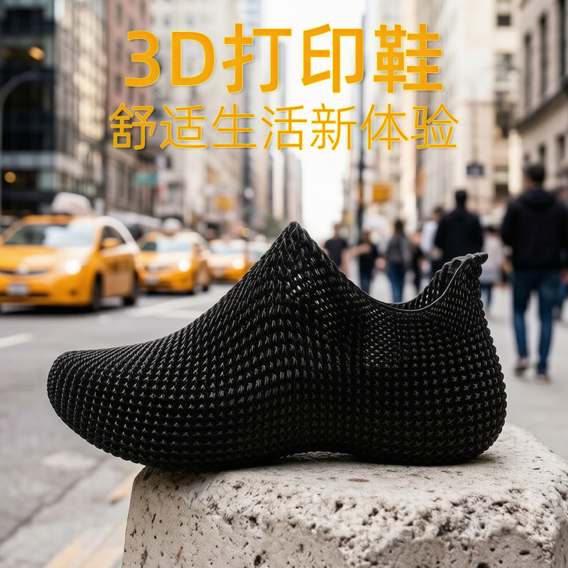 3d打印鞋一体成型男款女士儿童三d立体网鞋户外休闲透气溯溪鞋4D图片