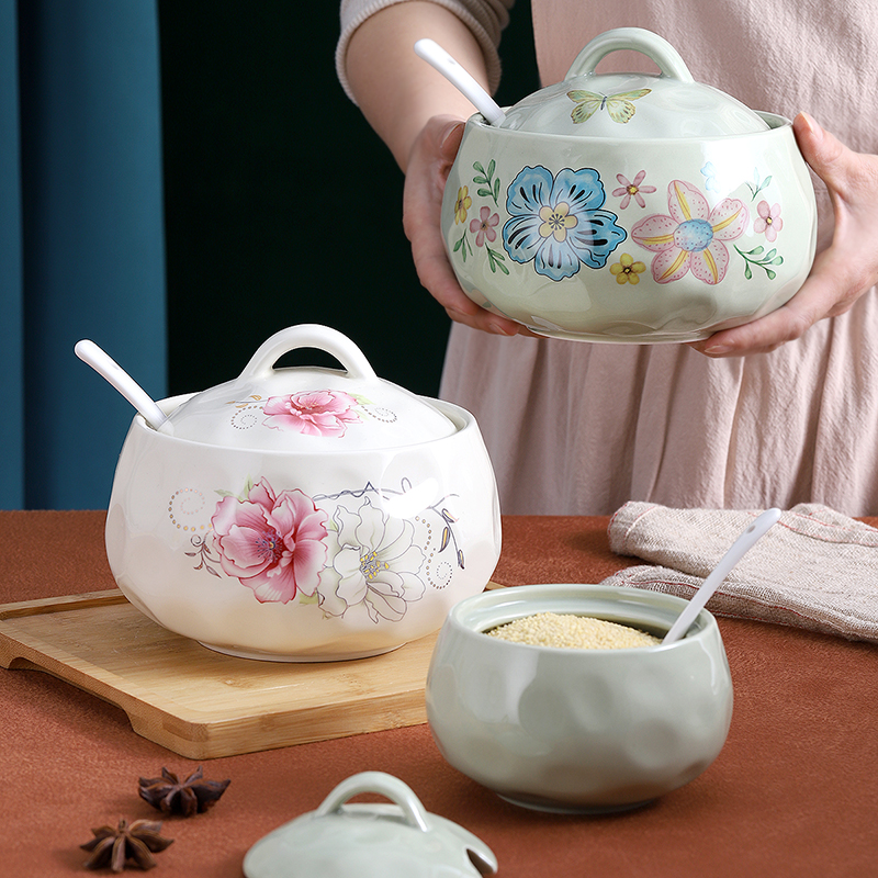 创意陶瓷大号猪油罐厨房泼辣椒油罐调料罐家用耐高温大容量储油罐