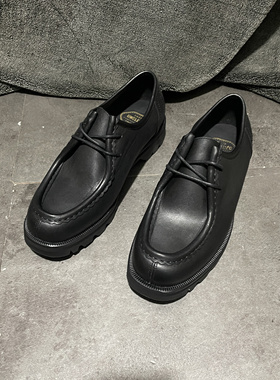 法国小众低帮袋鼠鞋PADROR 复古通勤休闲皮鞋男 厚实牛皮工装鞋