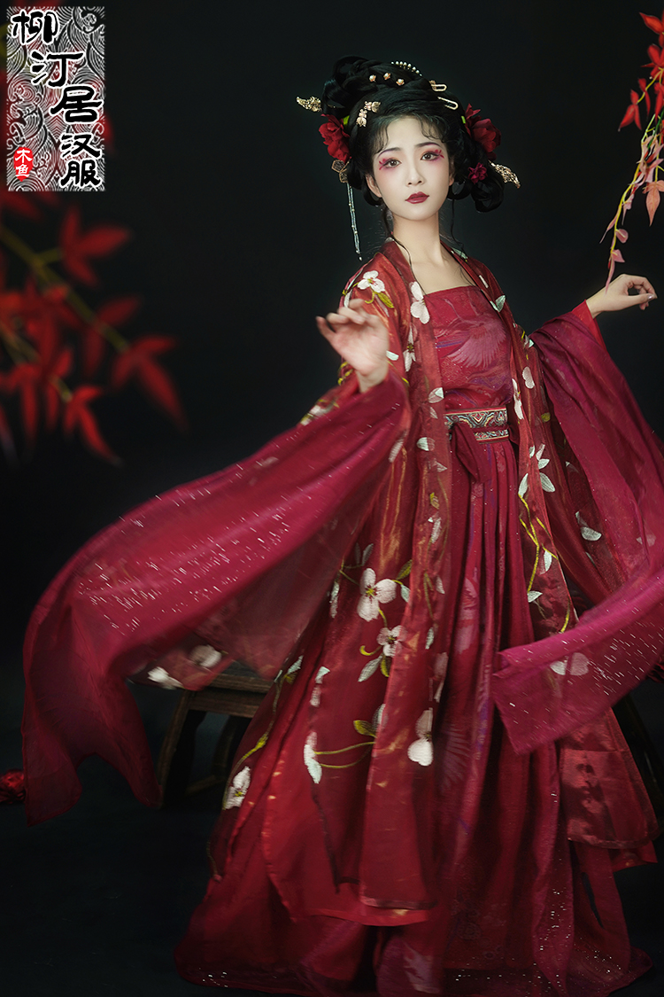 柳汀居汉服---齐腰襦裙大袖衫 --红拂女