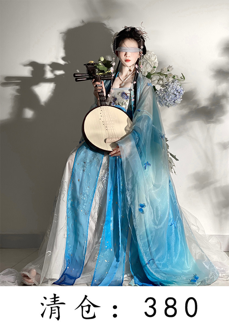 柳汀居汉服--仙玉姿--绣花诃子裙大袖衫