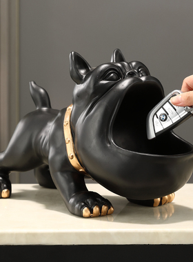 恶霸犬钥匙收纳摆件抽纸盒个性