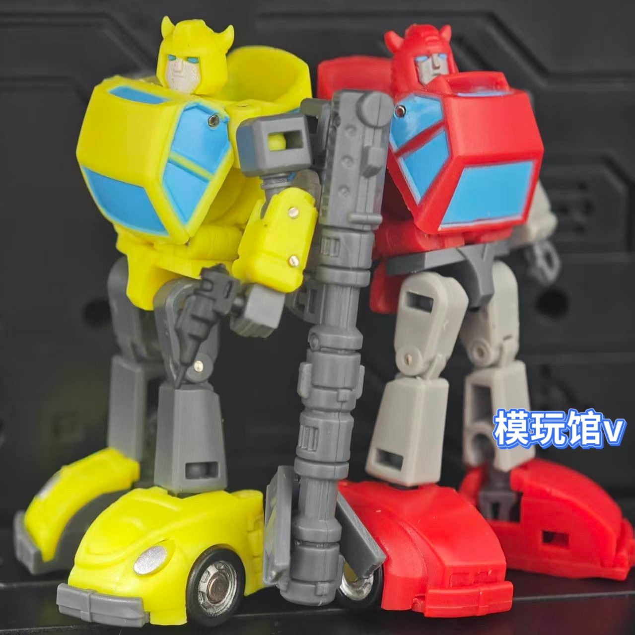 银河玩具社mini18黄锋战士 mini19飞过山 极小比例口袋变形玩具
