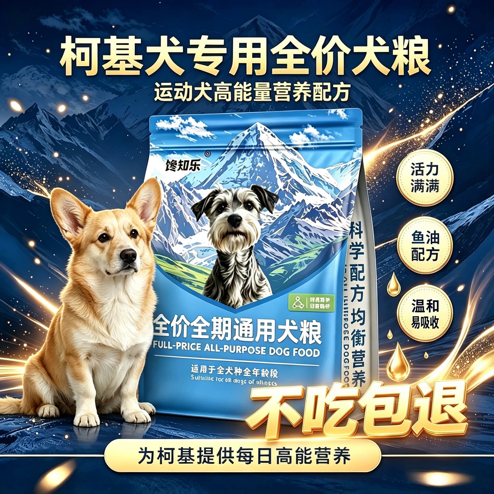 【柯基专用】鲜肉狗粮冻干中小型犬通用型牛肉鸡肉蛋黄鱼油深海鱼