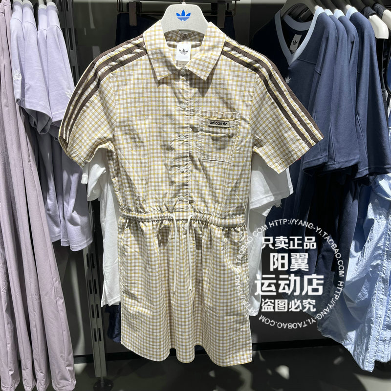阿迪达斯 三叶草 2026年夏季 女子 休闲 短袖连衣裙KU9400 KU9401