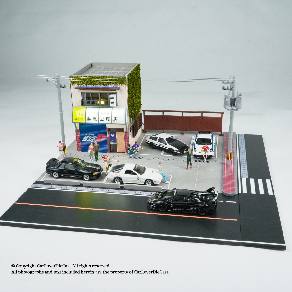 G-Fans 1:64 藤原豆腐店场景模型 头文字D 带LED灯光建筑场景模型