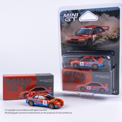 MINIGT 1:64 斯巴鲁翼豹 WRC97 #1 1999 DRM 冠军 合金汽车模型