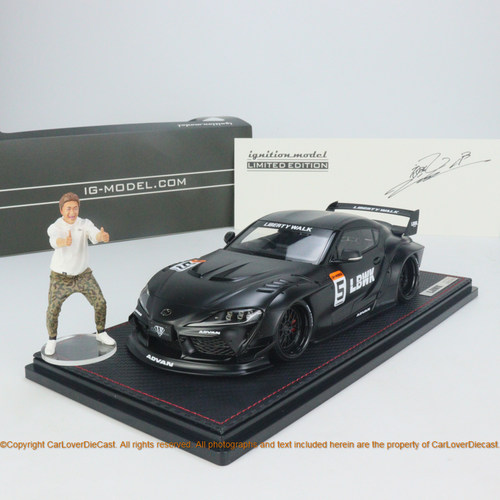IG 1:18 LB-WORKS 丰田 Supra A90 哑光黑 加藤社长人偶 汽车模型