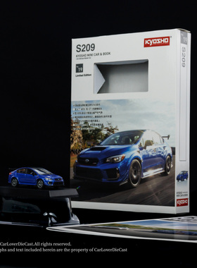 京商 1:64 中文版车书 斯巴鲁SUBARU S209 蓝色 07124BL 汽车模型