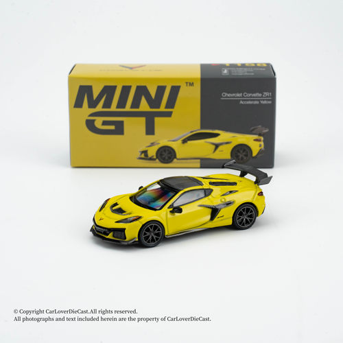 MINIGT 1:64 雪佛兰Chevrolet Corvette ZR1 竞速黄 合金汽车模型