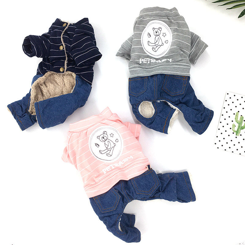 泰迪冬装小狗小型犬冬季狗狗衣服冬天加绒四脚衣四角包肚加厚秋冬