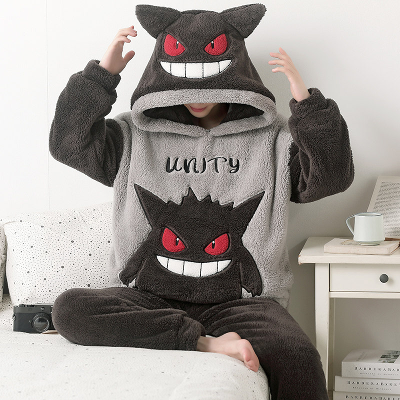 秋冬款珊瑚绒青少年初中生男孩大睡衣/家居服套装