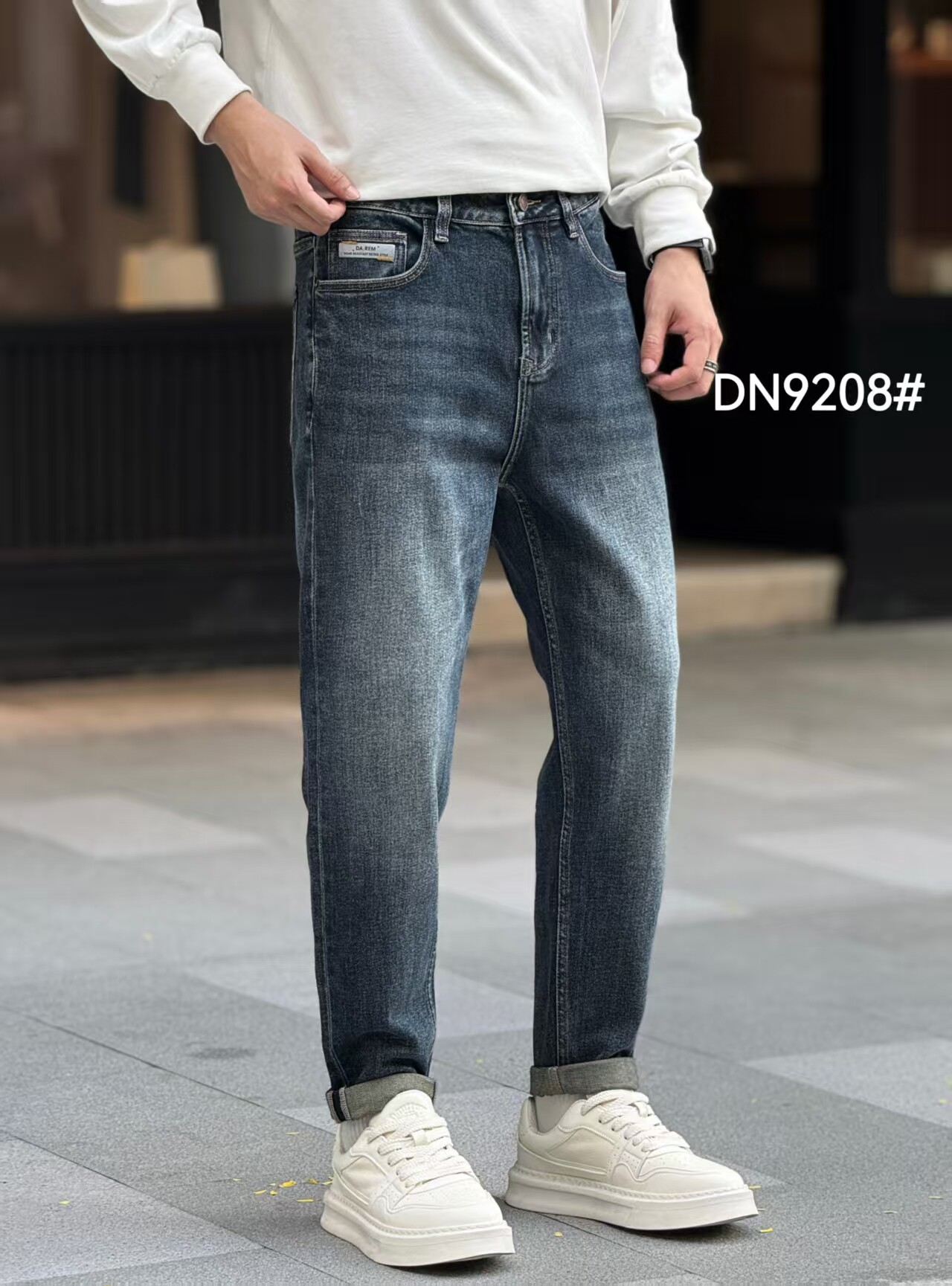 微跨不紧身中腰男牛仔裤裤子时尚