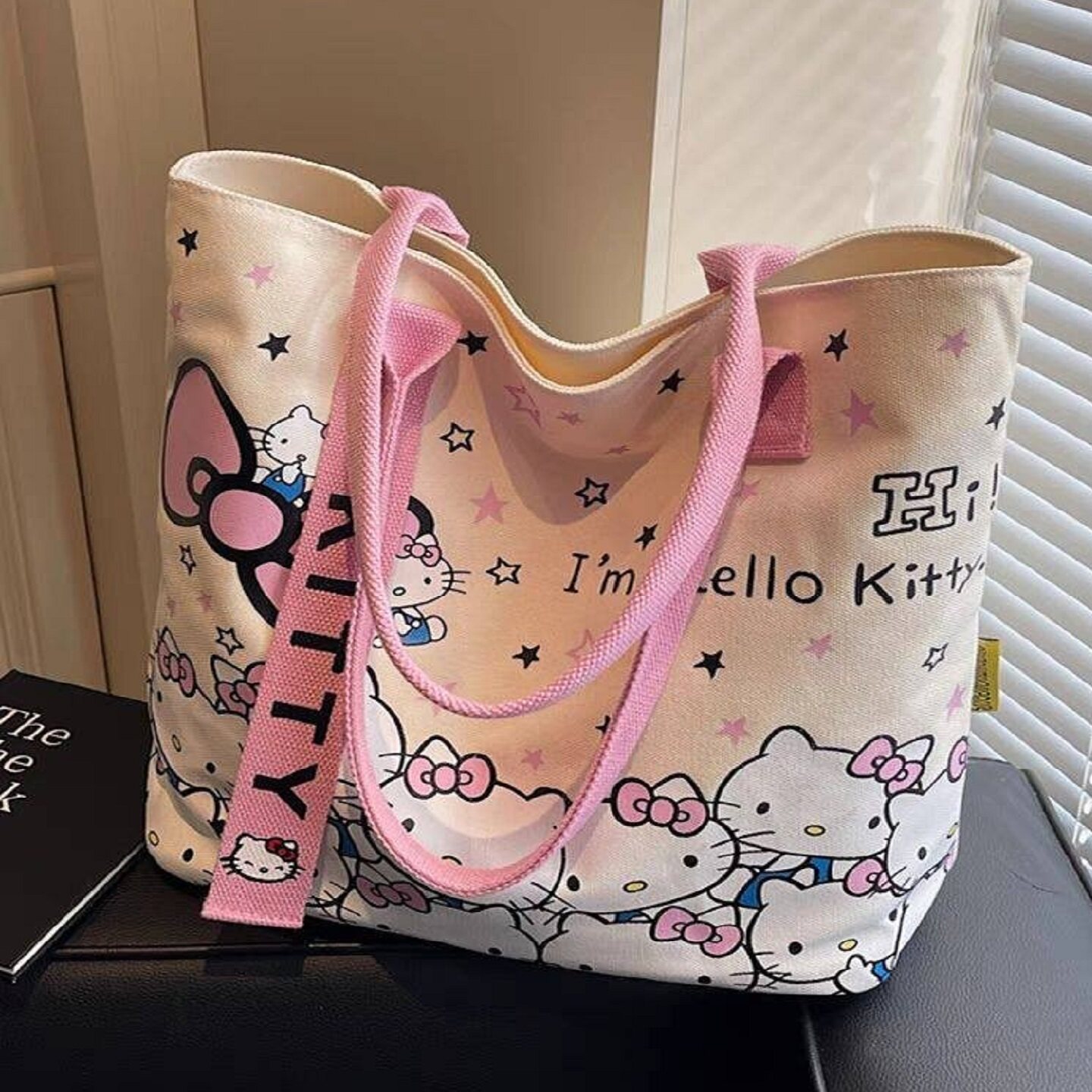 KT猫帆布包女士大容量托特包HelloKitty可爱包包学生单肩包手提包