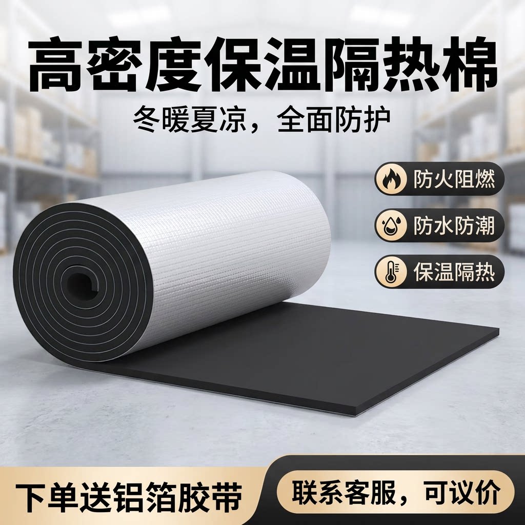 保温棉隔热棉加厚自粘房屋楼顶阳光房防水防晒隔热材料耐高温