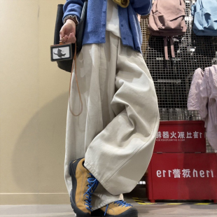 裤 女小个子阔腿裤 子白色弯刀裤 大码 2026正流行工装 巨好看百搭