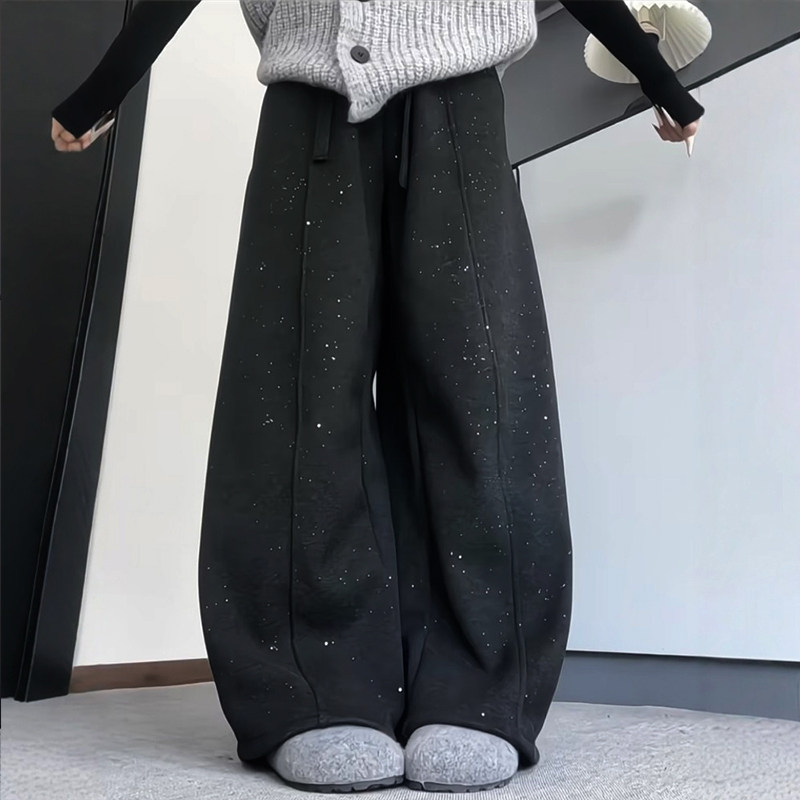 今年流行超火裤子女款黑色闪钻弯刀阔腿裤大码运动休闲卫裤梧桐裤,女装/女士精品,休闲裤,淘宝优惠券,粉丝福利购,淘宝优惠卷